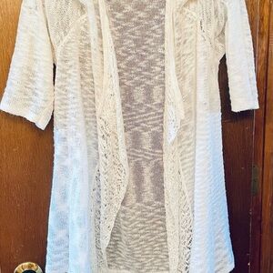 Westport Cream Open-Front Cardigan 2x